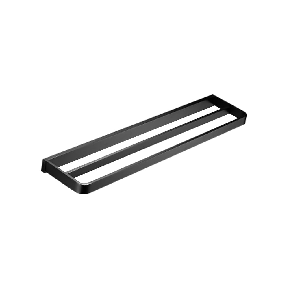 4-delige badkamerhardware set handdoekenrek en toiletborstel met houder in zwart Vensterafbeelding