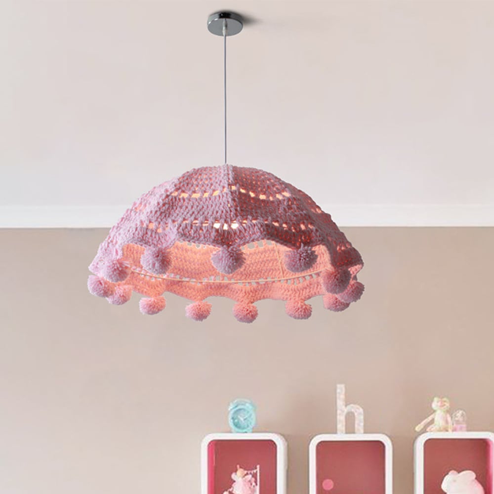 Creative Arts Knitting Wool and Metal 1-Light Pendant Light Warm Light Colour window image