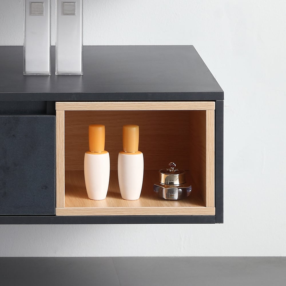 Black Floating Bathroom Vanity Faux Marble & Sintered Stone Top Ceramics Undermount Sink window image