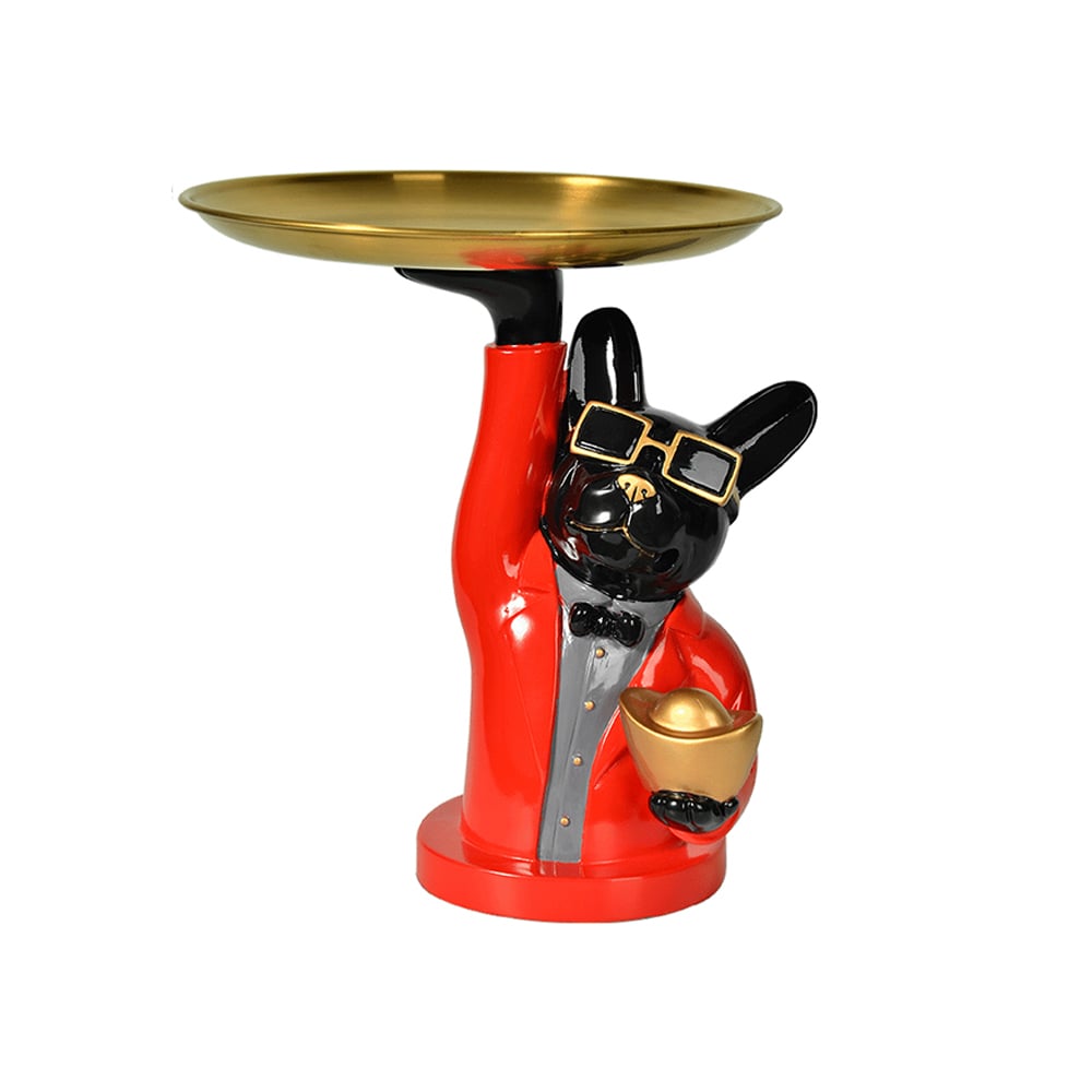 Gold and Black Desk Organizer with Tray Animal Sculpture window image