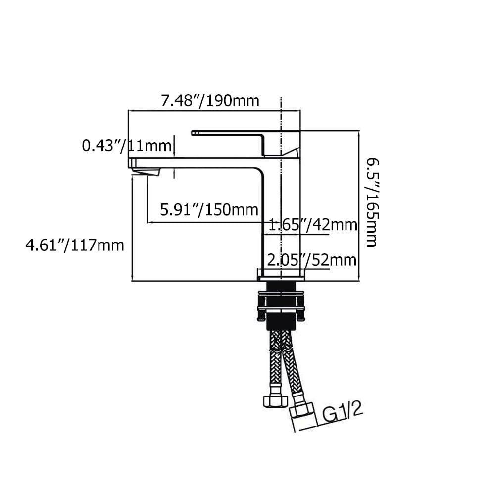Gunmetal Single Lever Handle Bathroom Basin Tap Monobloc Solid Brass window image