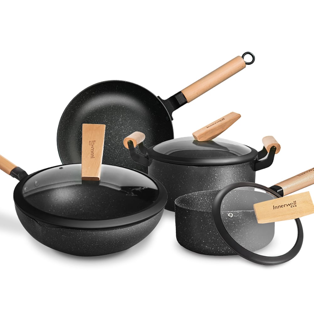 7 Pieces Aluminum Nonstick Cookware Set Pots and Pans Set window image