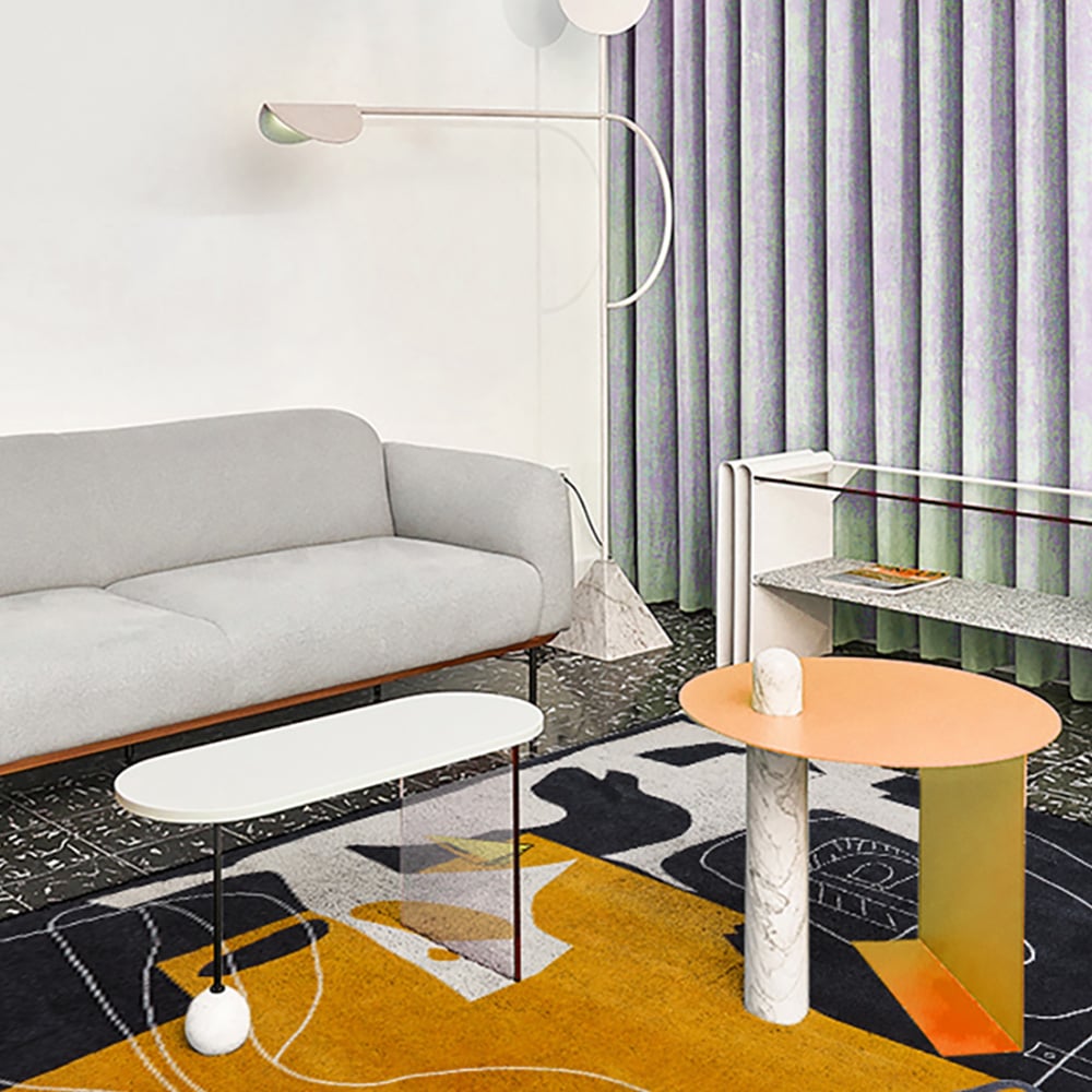 Tapis rectangulaire jaune imaginatif de style moderne 2 740 mm x 3 650 mm image de fenêtre