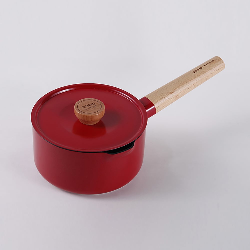 Juego de utensilios de cocina antiadherente de aluminio de 7 piezas, utensilios de cocina antibacterianos con mango de haya Imagen de ventana