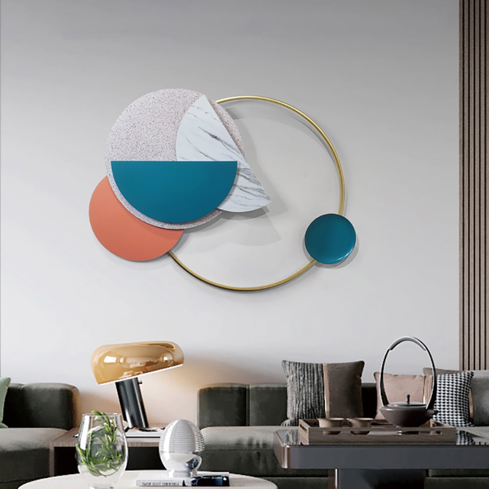 Nordic Style Creative Geometric Patterns Overlapping Metal Wall Decor window image