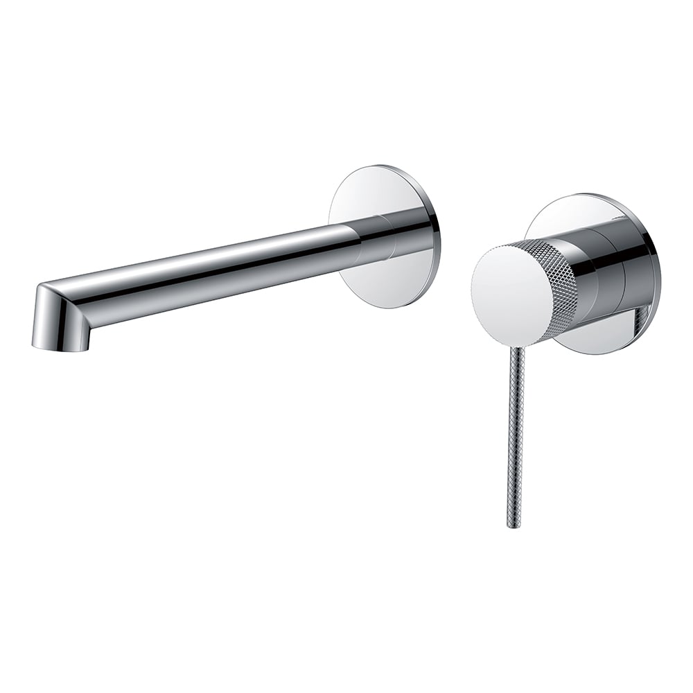 Grifo monomando de pared para lavabo, latón, cromo pulido Imagen de ventana