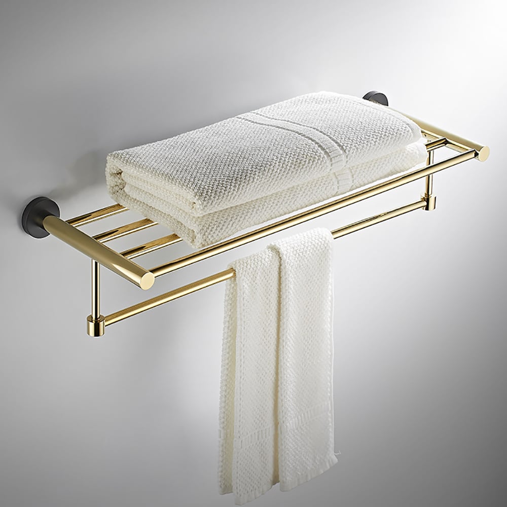 Ensemble de quincaillerie murale 5 pièces pour salle de bain en or et noir image de fenêtre