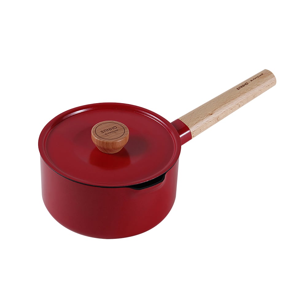 Juego de utensilios de cocina antiadherente de aluminio de 7 piezas, utensilios de cocina antibacterianos con mango de haya Imagen de ventana
