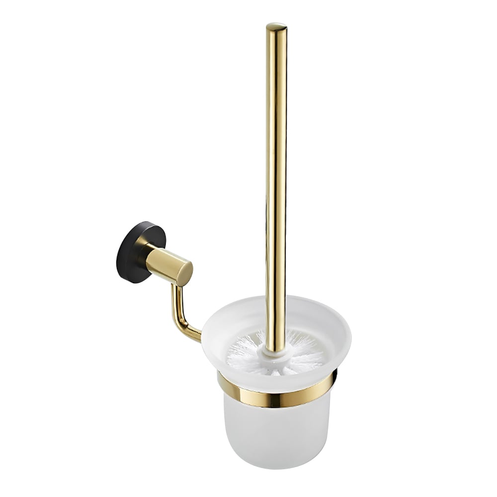 Ensemble de quincaillerie murale 5 pièces pour salle de bain en or et noir image de fenêtre