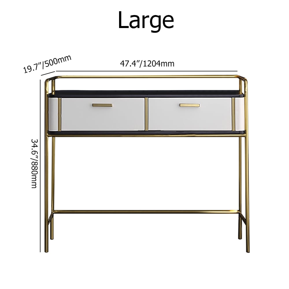 Coiffeuse blanche en MDF et acier inoxydable sans miroir ni tabouret image de fenêtre