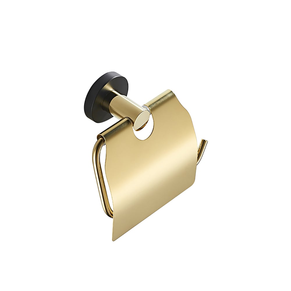 Ensemble de quincaillerie murale 5 pièces pour salle de bain en or et noir image de fenêtre