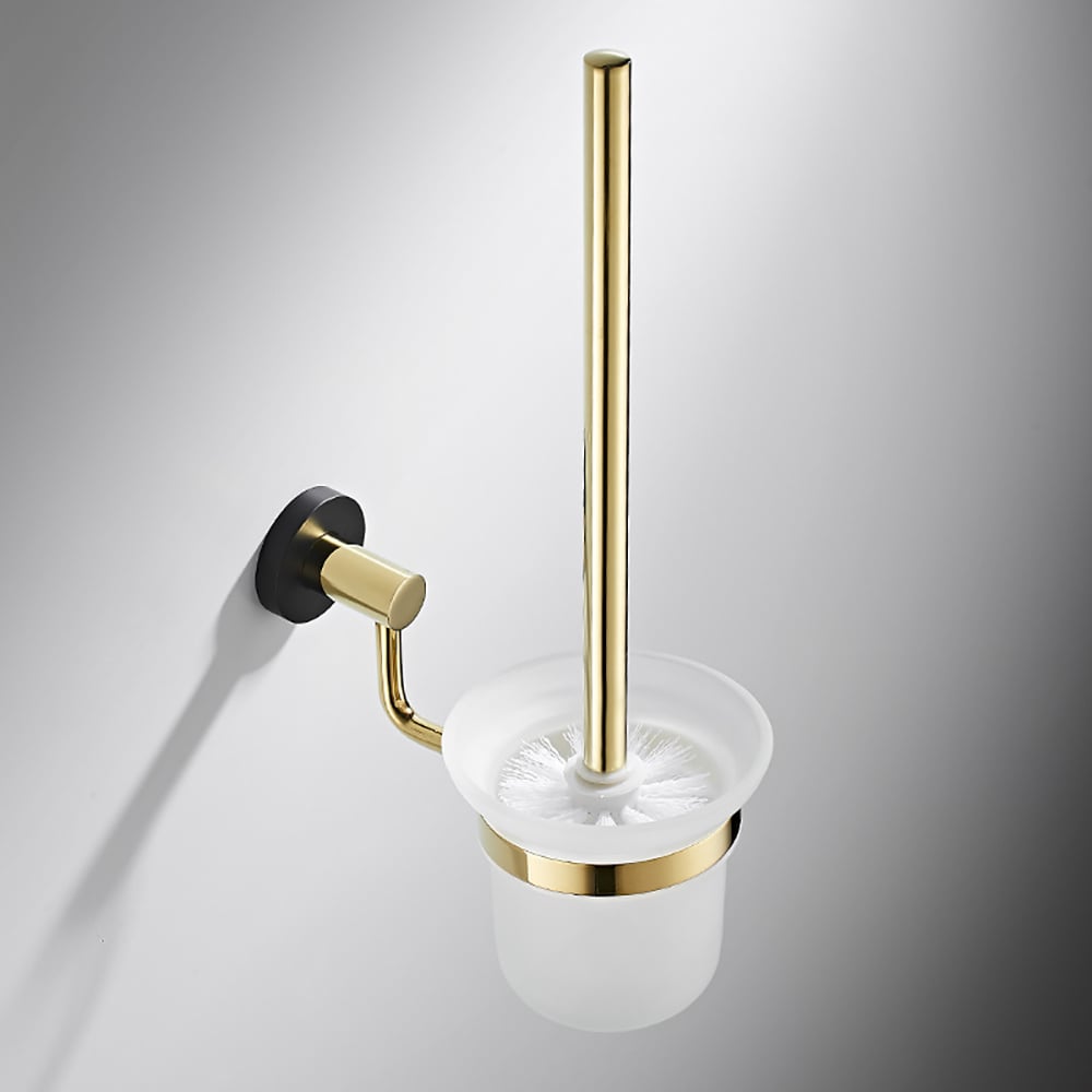 Ensemble de quincaillerie murale 5 pièces pour salle de bain en or et noir image de fenêtre