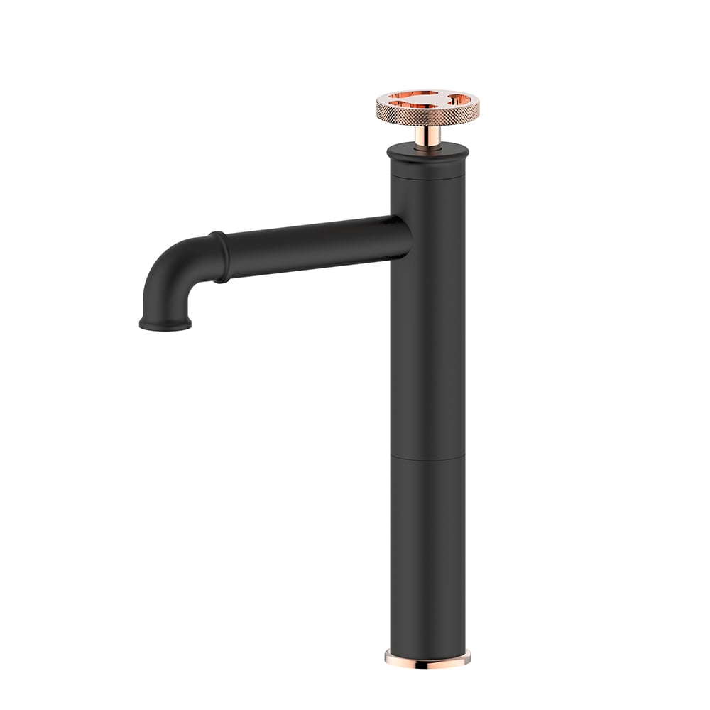 Ruth Industrial Pipe Single Lever Handle Bathroom Countertop Basin Tap Mono Solid Brass window image
