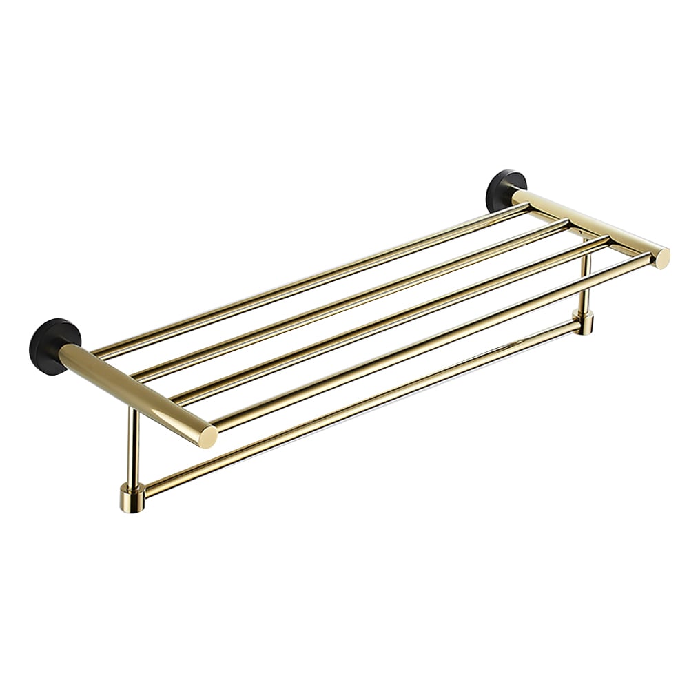 Ensemble de quincaillerie murale 5 pièces pour salle de bain en or et noir image de fenêtre