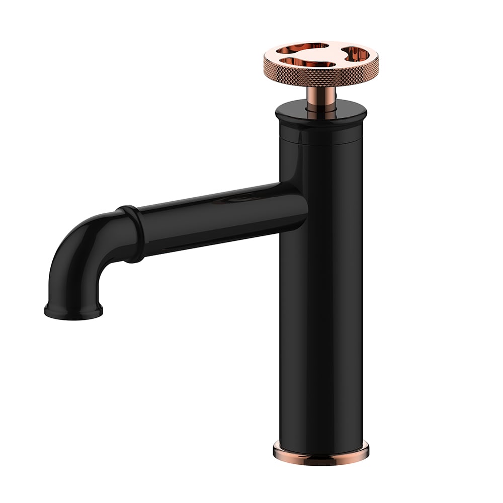 Ruth Industrial Pipe Single Handle Bathroom Basin Tap Mono Solid Brass window image