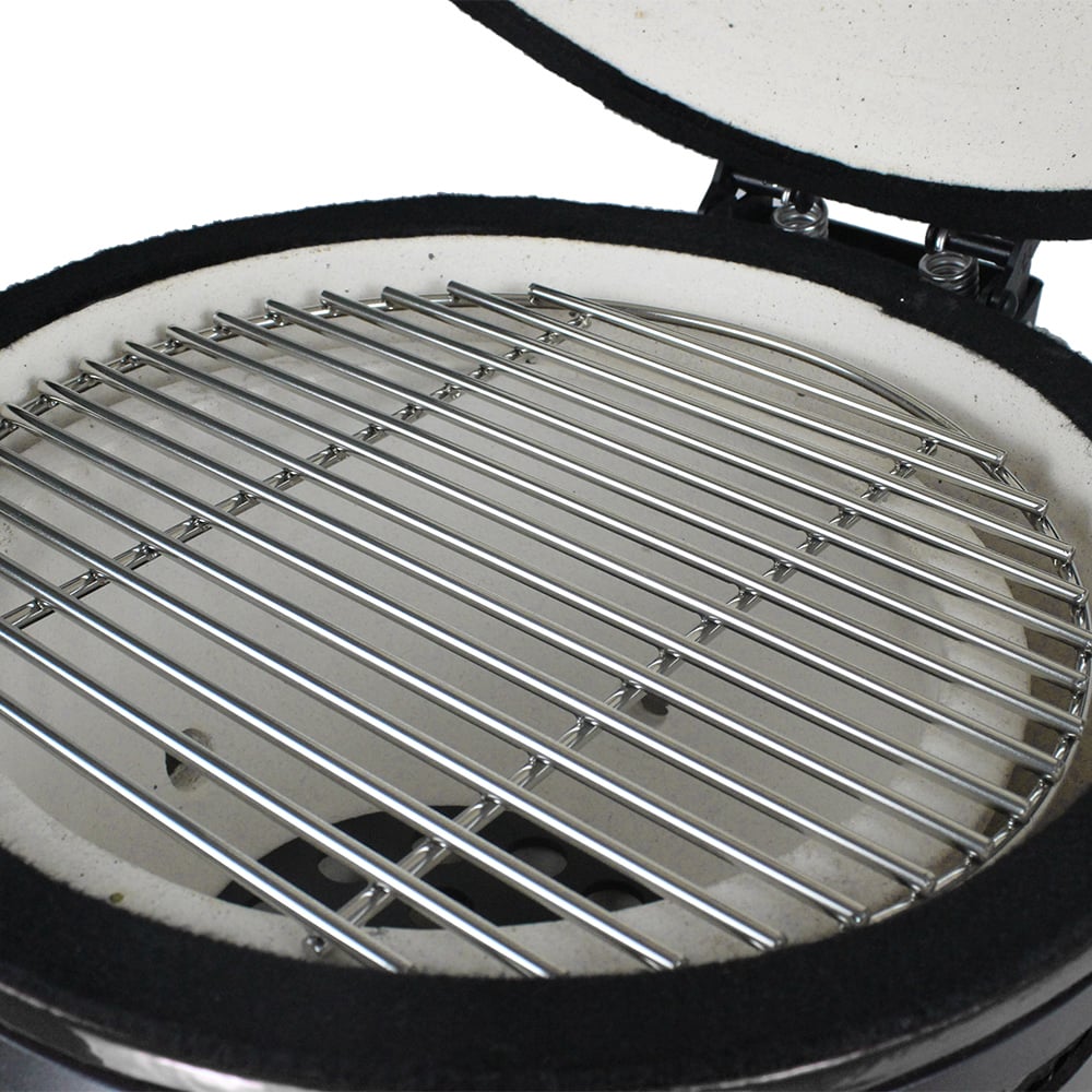 356mm Black Multi-purpose Portable Ceramic Kamado Grill with Wheels