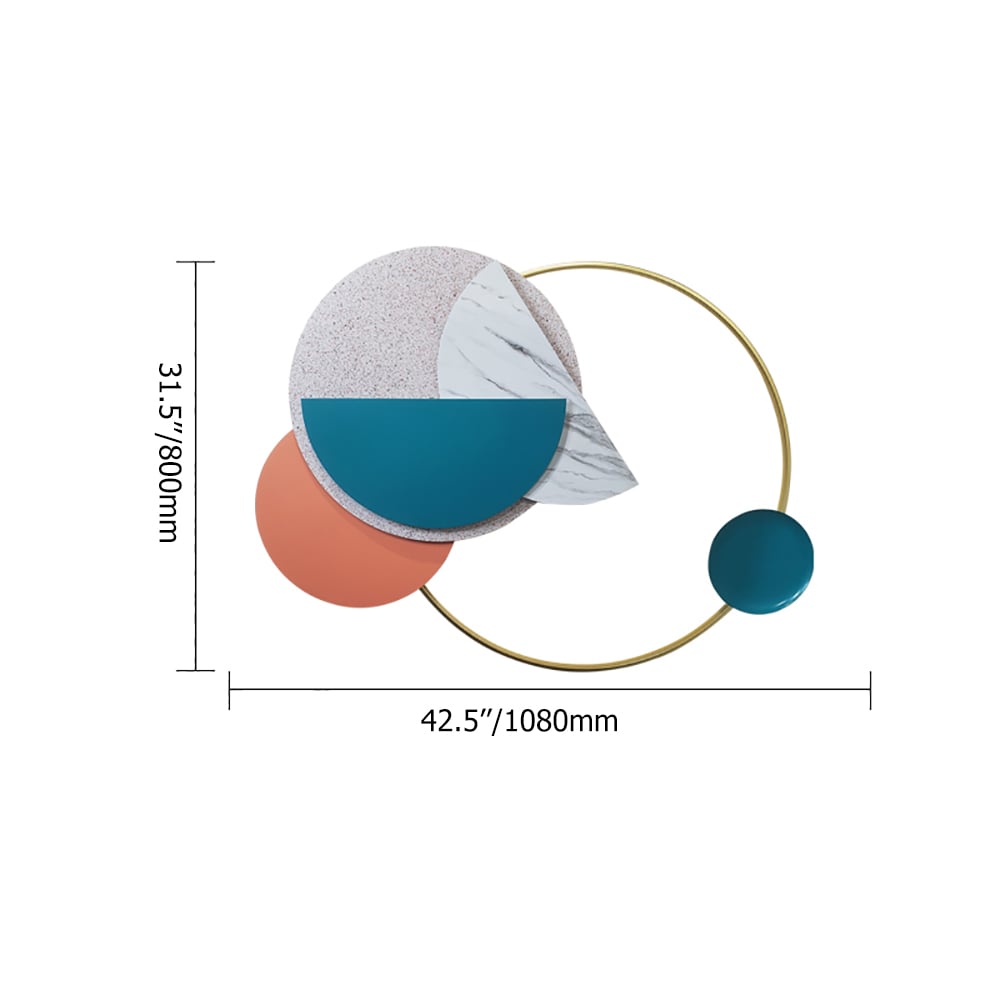 Nordic Style Creative Geometric Patterns Overlapping Metal Wall Decor window image