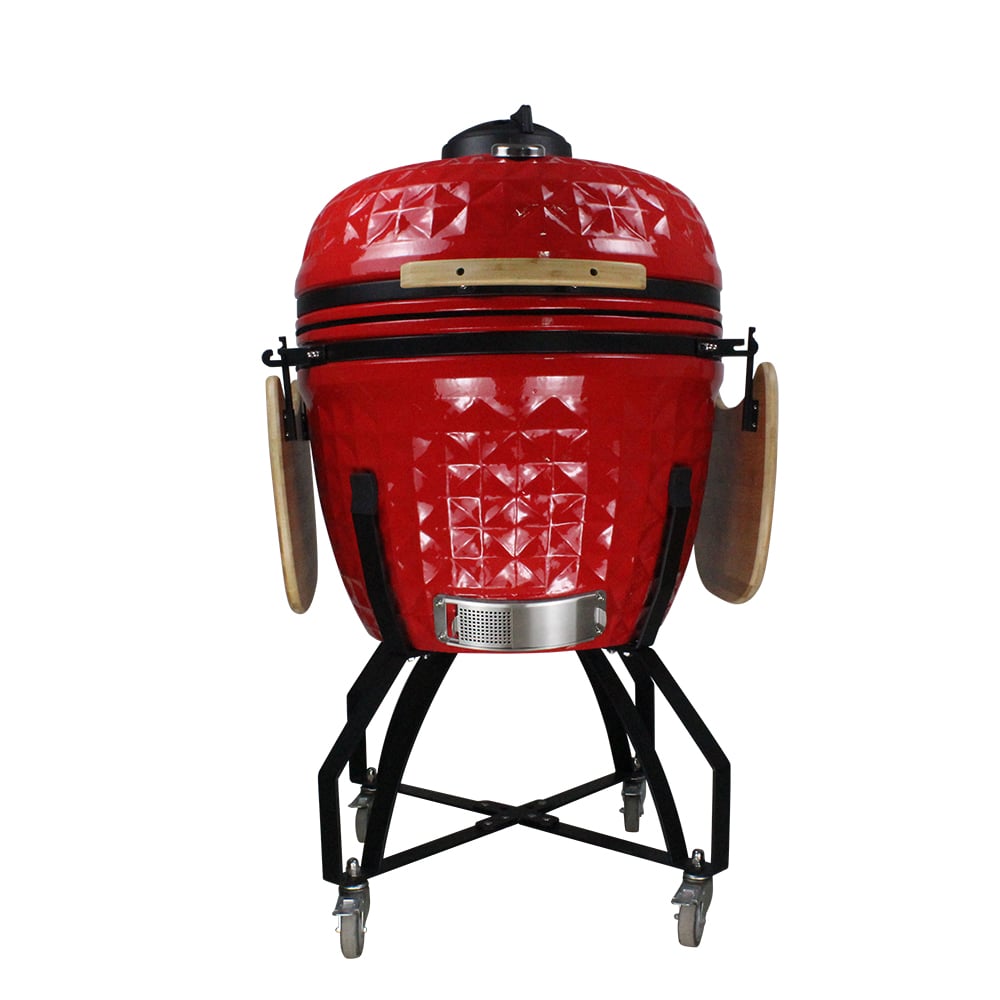 26" Multi-purpose Portable Ceramic Kamado Grill with Quadripod and Wheels window image