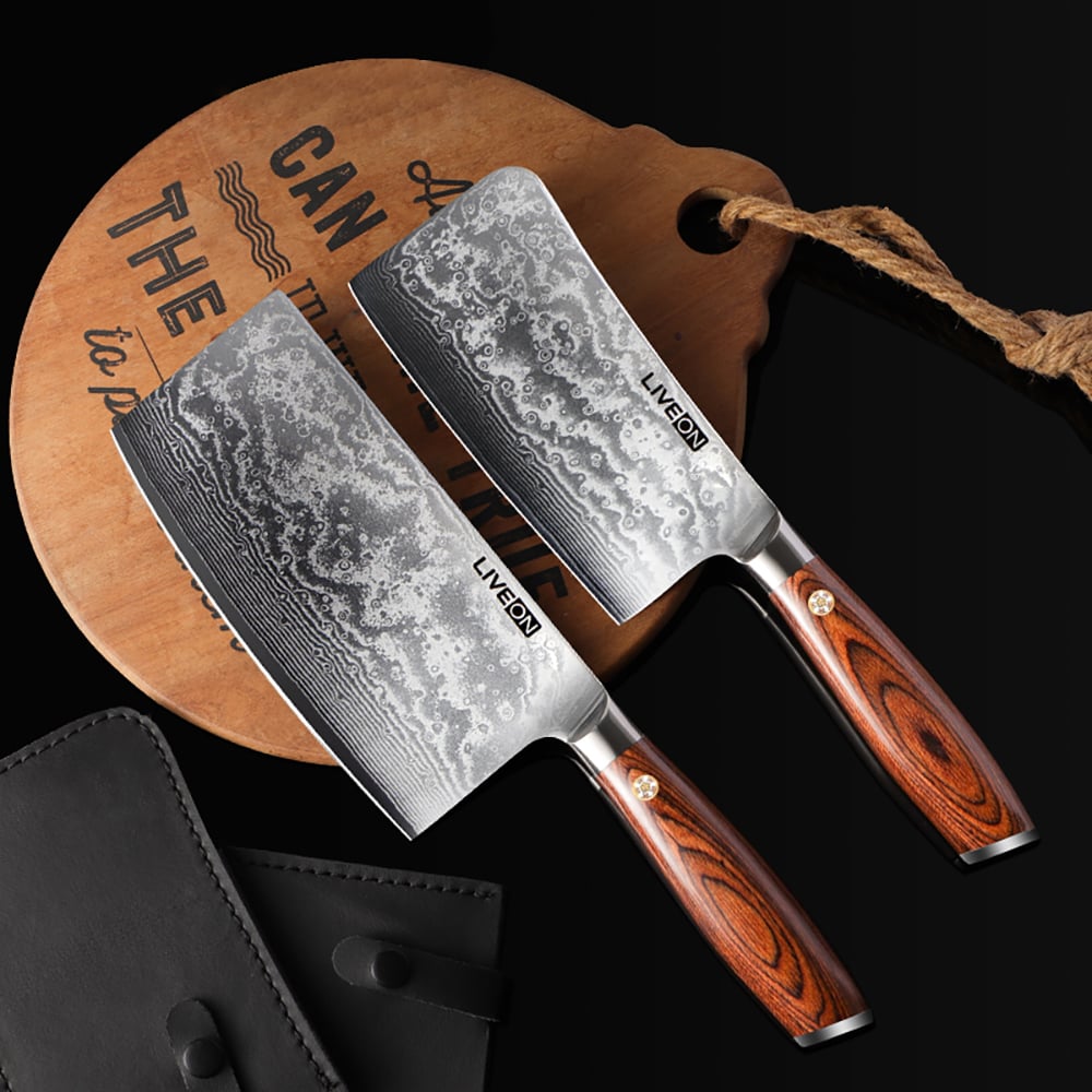 Ensemble de couteaux en acier Damas 13 pièces avec étui image de fenêtre