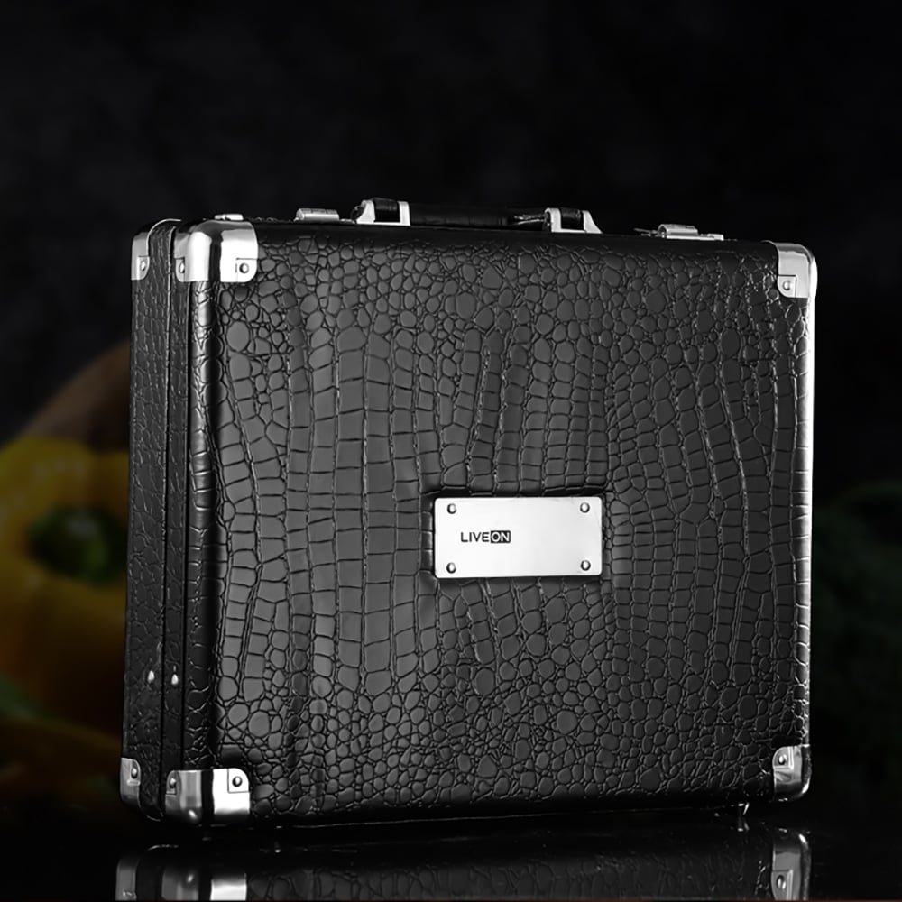 Ensemble de couteaux en acier Damas 13 pièces avec étui image de fenêtre