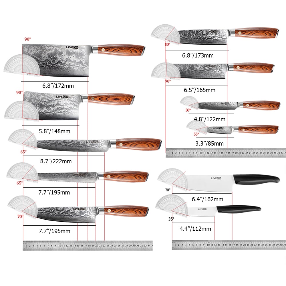 Ensemble de couteaux en acier Damas 13 pièces avec étui image de fenêtre