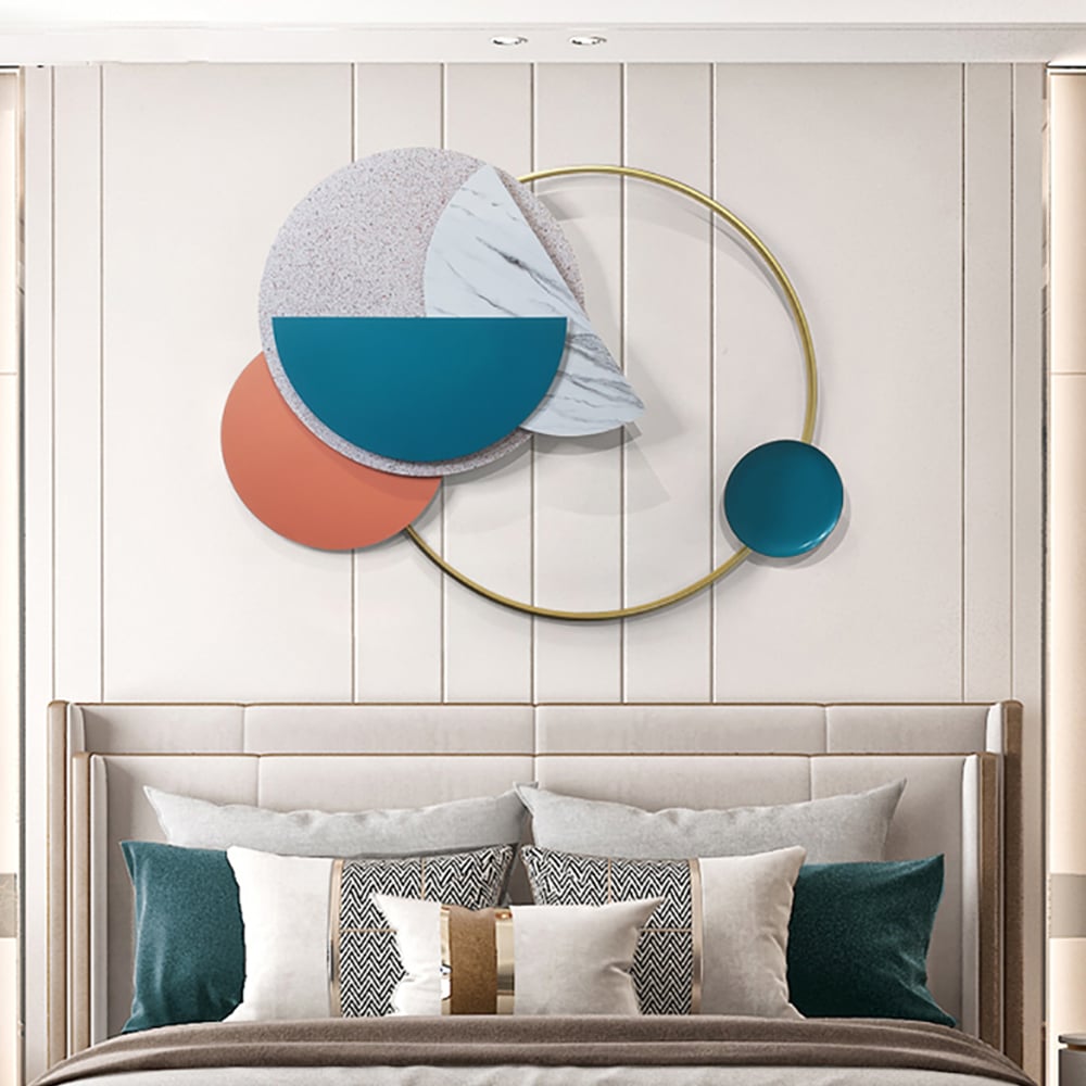 Nordic Style Creative Geometric Patterns Overlapping Metal Wall Decor window image