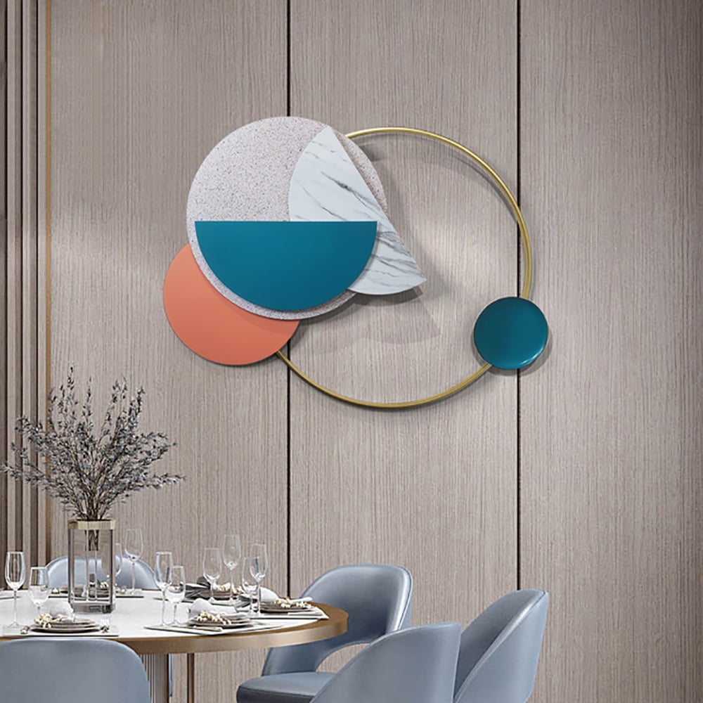 Nordic Style Creative Geometric Patterns Overlapping Metal Wall Decor window image