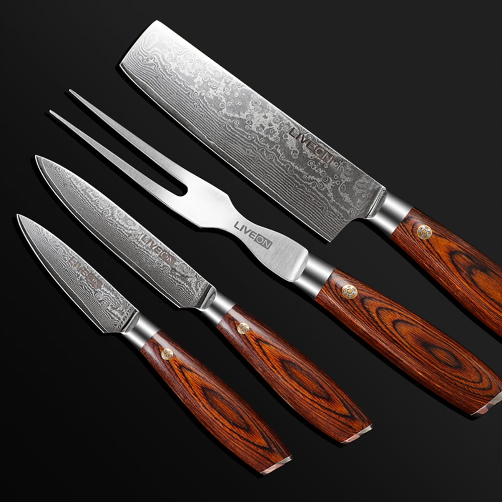 Ensemble de couteaux en acier Damas 13 pièces avec étui image de fenêtre