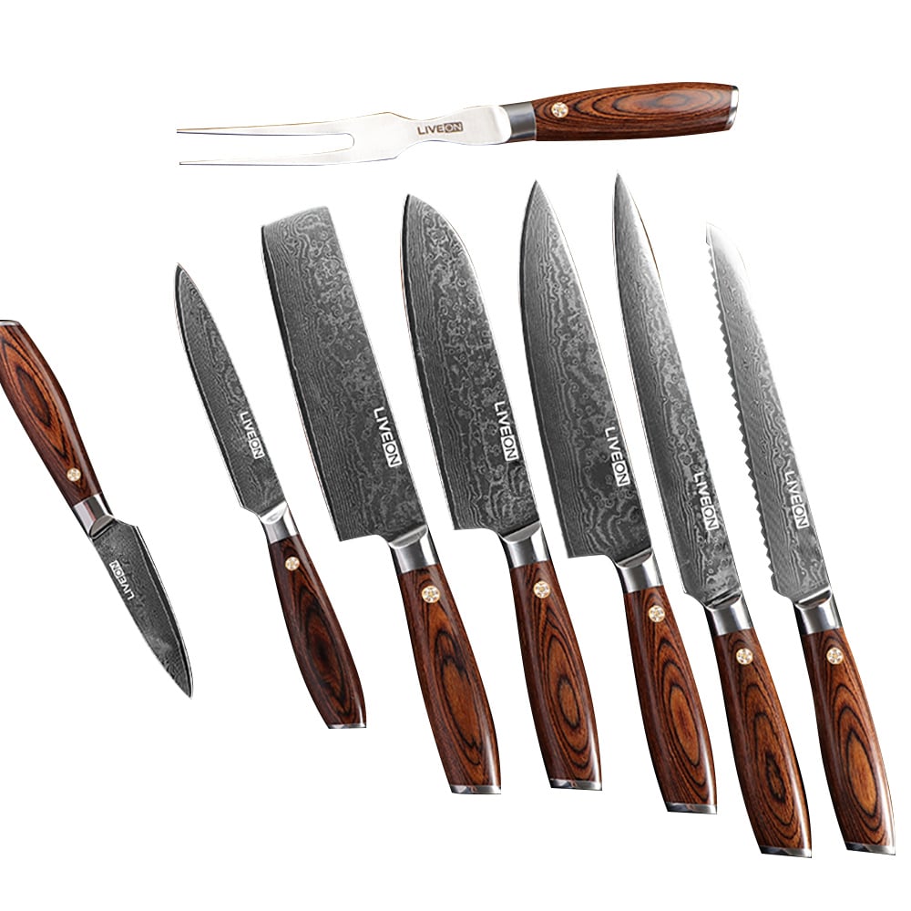 Ensemble de couteaux en acier Damas 13 pièces avec étui image de fenêtre