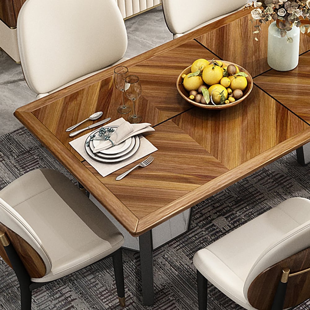 70.9" Rectangular Wood Dining Table Modern Table for 4~6 People window image