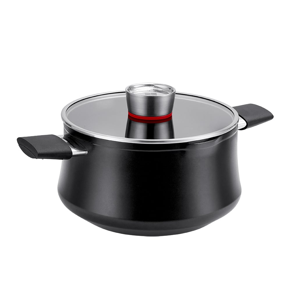 6 Pieces Nonstick Aluminum Cookware Set Antibacterial Cookware with Stay Cool Handle window image