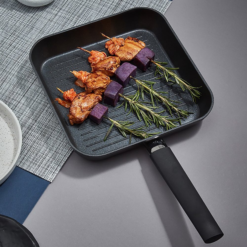 6 Pieces Nonstick Aluminum Cookware Set Antibacterial Cookware with Stay Cool Handle window image