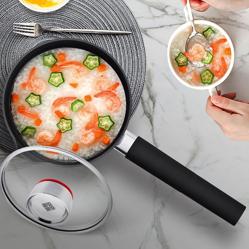 6 Pieces Nonstick Aluminum Cookware Set Antibacterial Cookware with Stay Cool Handle window image