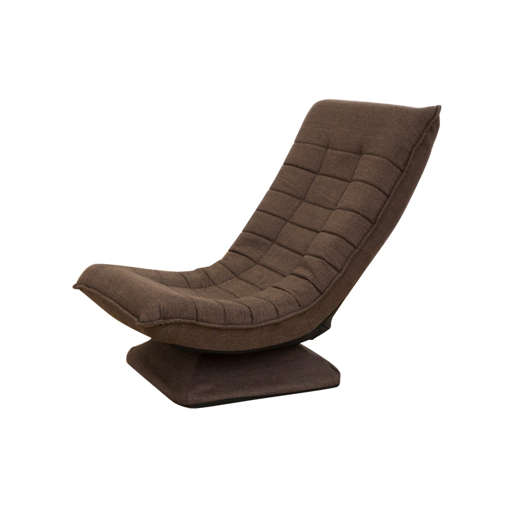 Coffee Cotton Linen Armless Lounge Chair Swivel Slipper Chair Adjustable Back window image