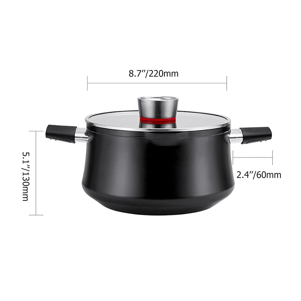 6 Pieces Nonstick Aluminum Cookware Set Antibacterial Cookware with Stay Cool Handle window image