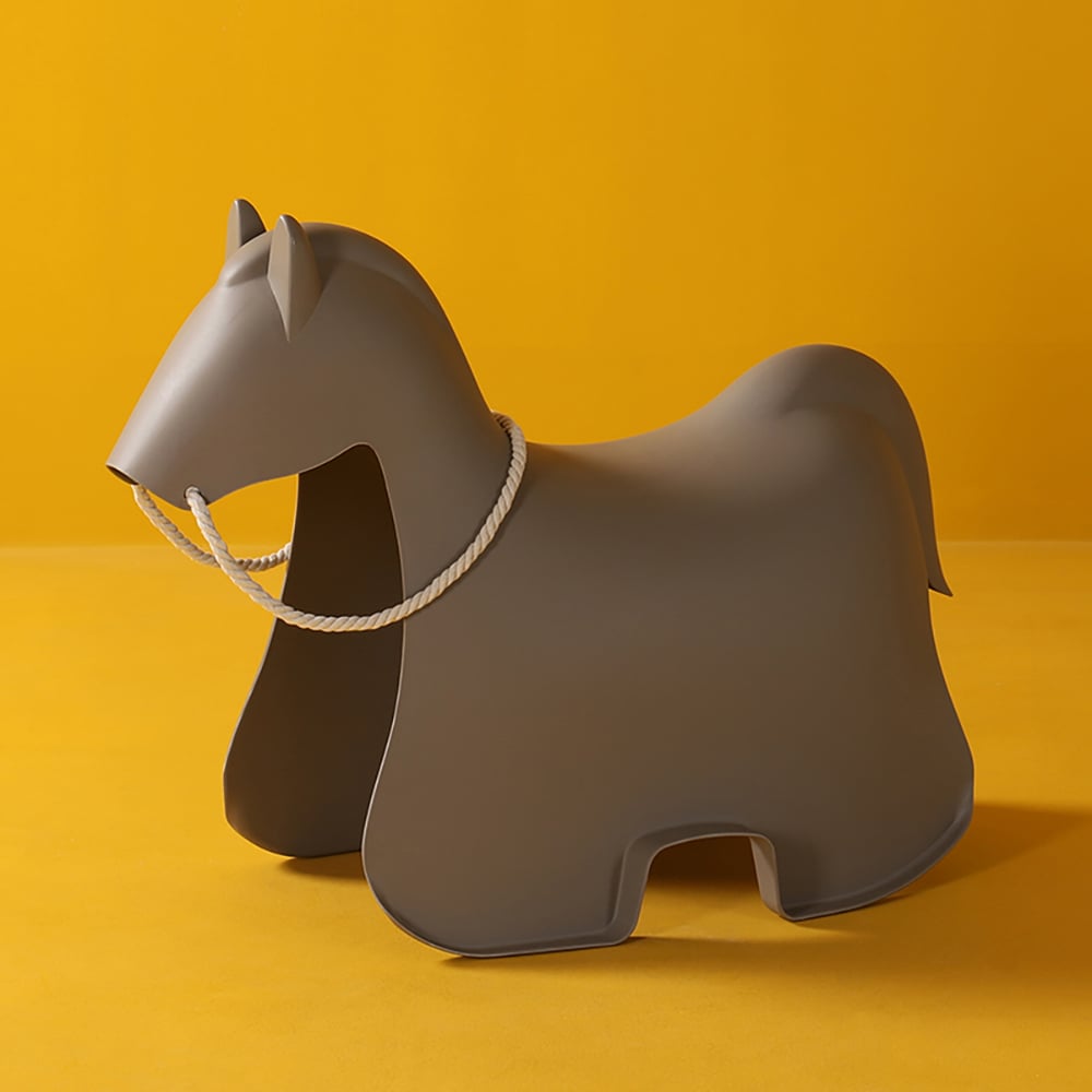 Plastic Brown Kids Chair Pony Style Animal Design window image