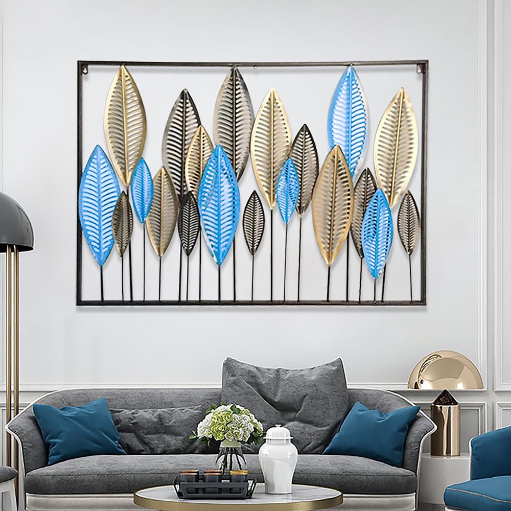 Metal Leaves Vintage Home Wall Decor 40.2"W x 28"H window image