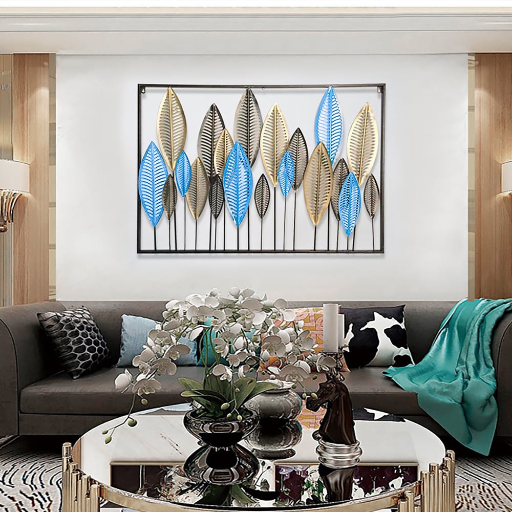 Metal Leaves Vintage Home Wall Decor 40.2"W x 28"H window image