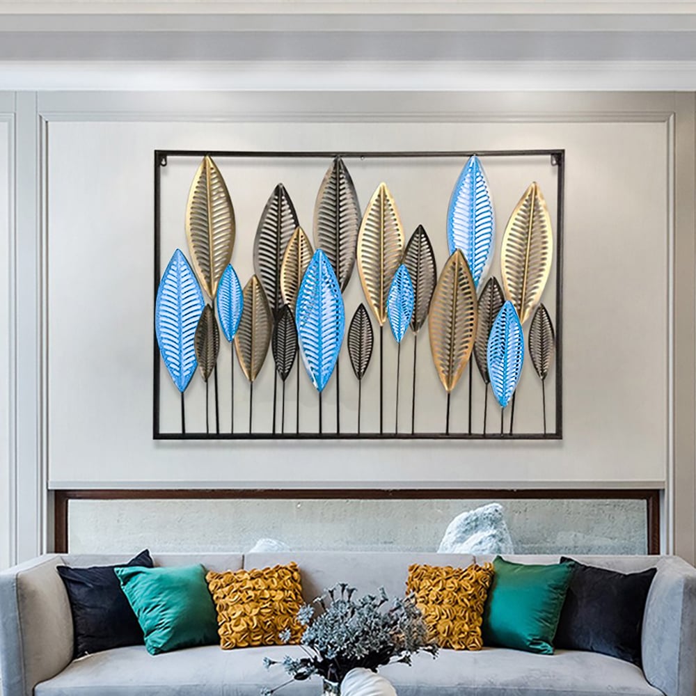 Metal Leaves Vintage Home Wall Decor 40.2"W x 28"H window image