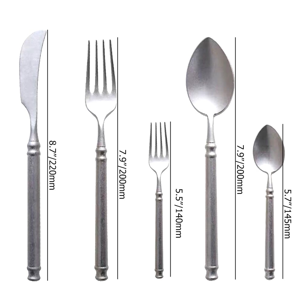 Ensemble de couverts en acier inoxydable 60 pièces avec finition mate, service pour 12 image de fenêtre