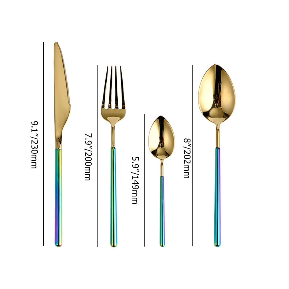 16 Pieces Stainless Steel Flatware Set Teaspoons Included, Service for 4 window image