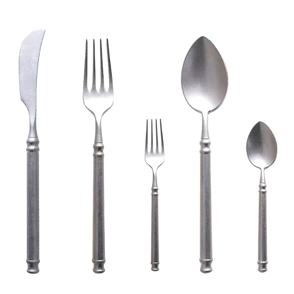Ensemble de couverts en acier inoxydable 60 pièces avec finition mate, service pour 12 image de fenêtre