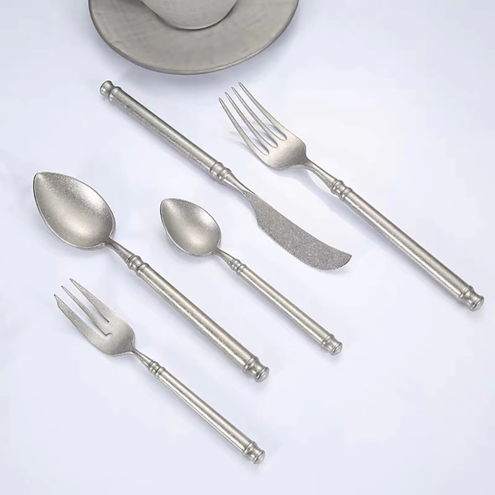 Ensemble de couverts en acier inoxydable 60 pièces avec finition mate, service pour 12 image de fenêtre