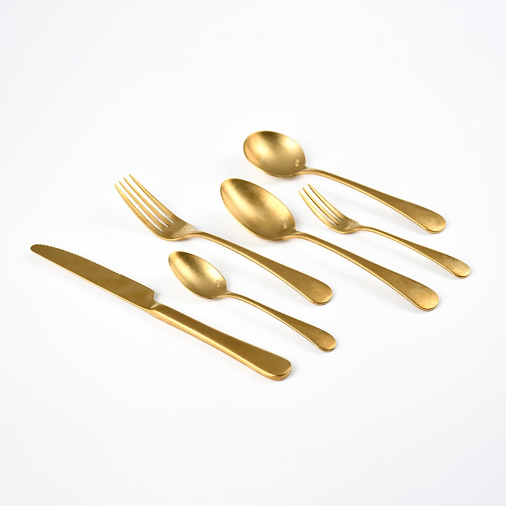 16 Pieces Stainless Steel Flatware Set with Brushed Surface, Service for 4 window image