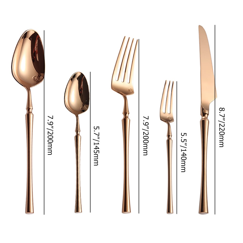60 Pieces Stainless Steel Flatware Set in Bamboo Shape, Service for 12 window image