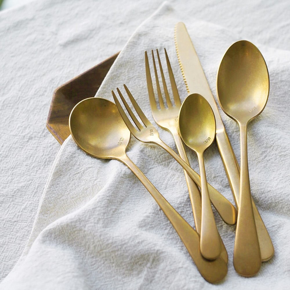 16 Pieces Stainless Steel Flatware Set with Brushed Surface, Service for 4 window image