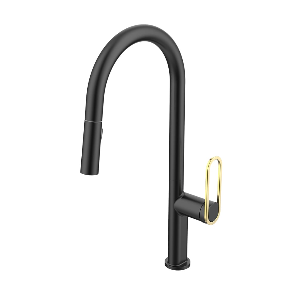 Single Hollow Out Lever Sensor Kitchen Tap Pull-Out Spout window image