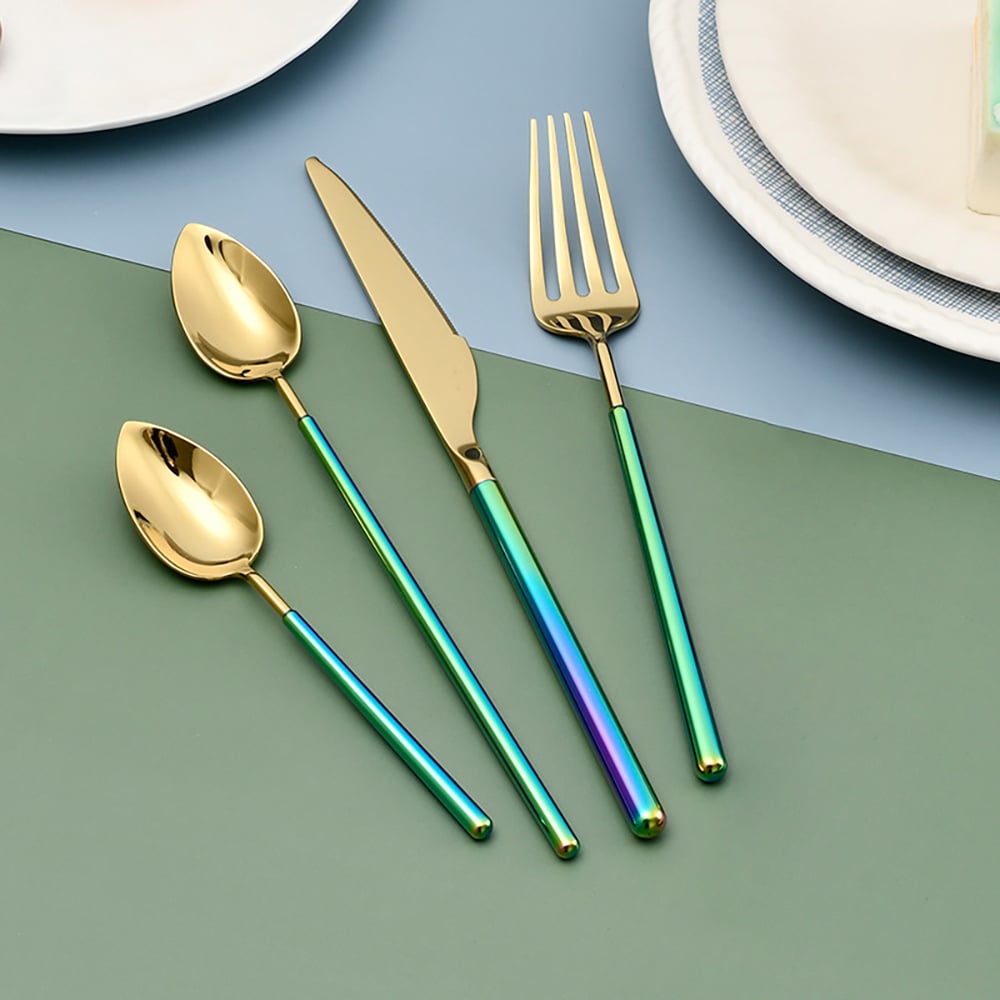16 Pieces Stainless Steel Flatware Set Teaspoons Included, Service for 4 window image