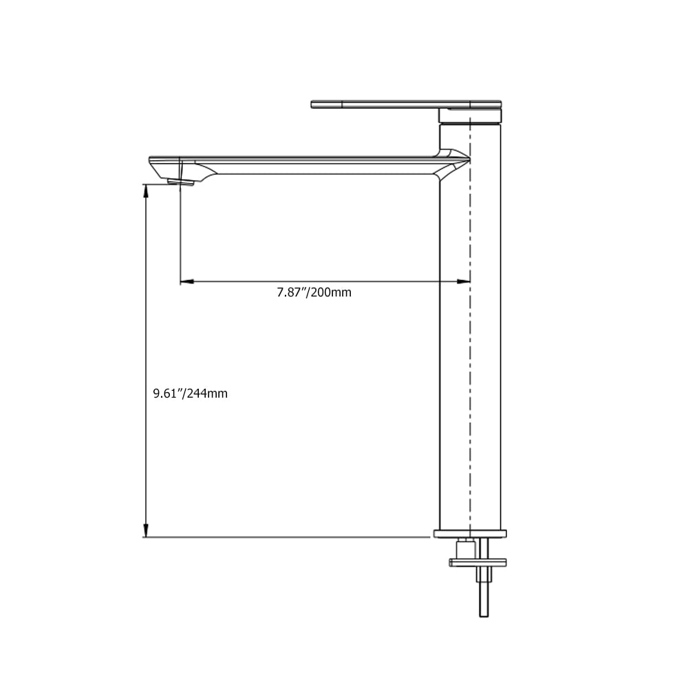 Robinet de comptoir de salle de bain à levier creux unique en laiton massif image de fenêtre