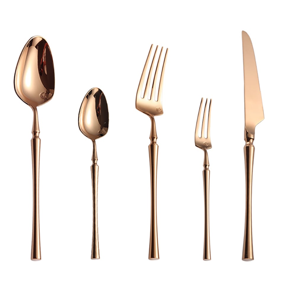 60 Pieces Stainless Steel Flatware Set in Bamboo Shape, Service for 12 window image